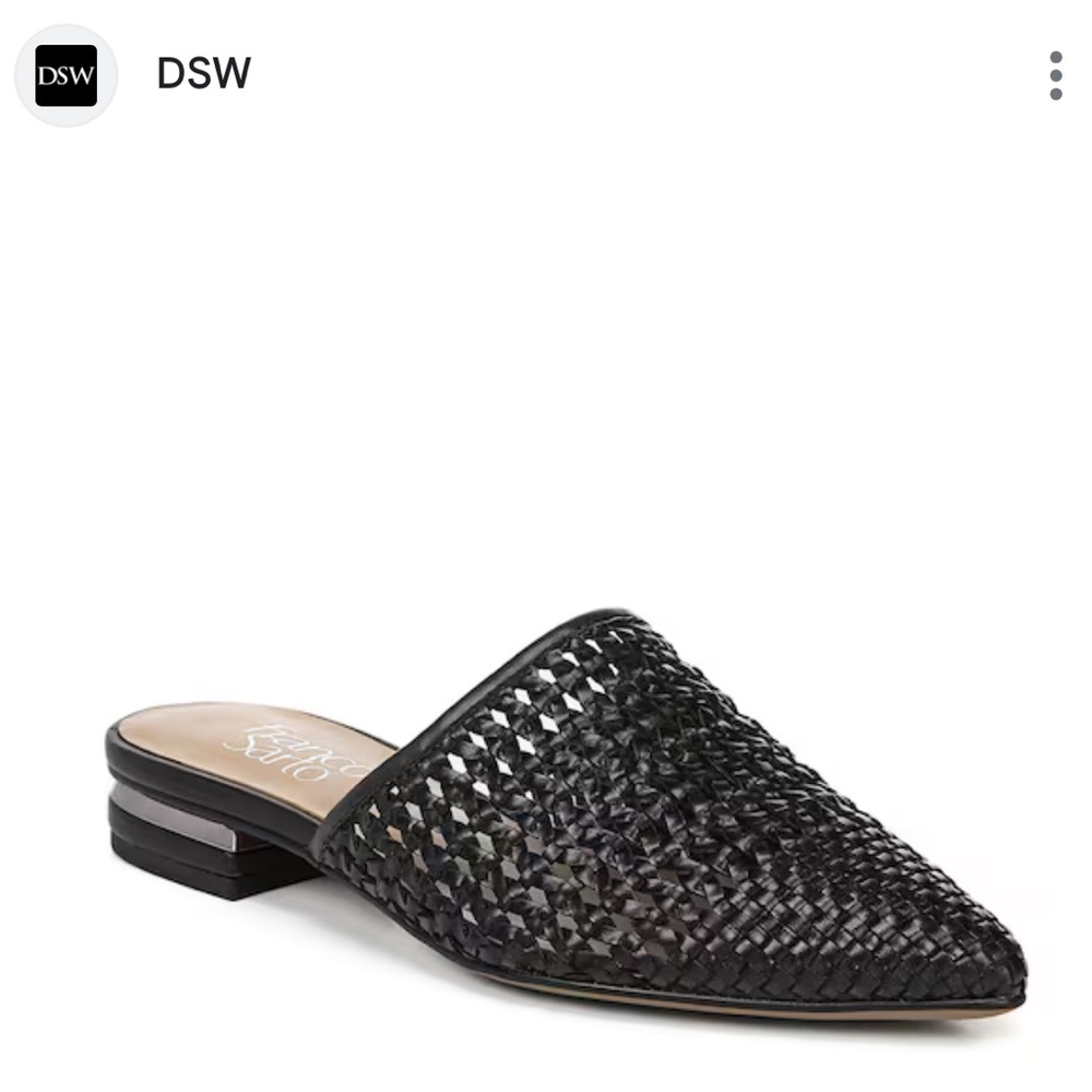 Franco Sarto Sunny Woven Mule Black Sz 9